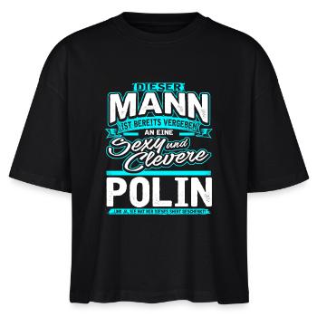 Mann Vergeben Polin Blau - Stanley/Stella Frauen Boxy Bio-T-Shirt Nova - Schwarz - Vorne - Anna (173cm)