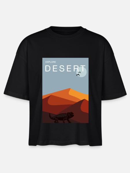 Desert - Stanley/Stella Frauen Boxy Bio-T-Shirt Nova - Schwarz