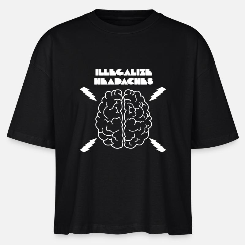 illegalize headaches - Stanley/Stella Nova Women’s Boxy Organic T-Shirt - black