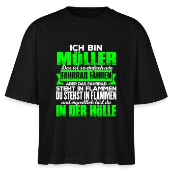 MÜLLER - Hölle - Stanley/Stella Frauen Boxy Bio-T-Shirt Nova - Schwarz - Vorne - Anna (173cm)