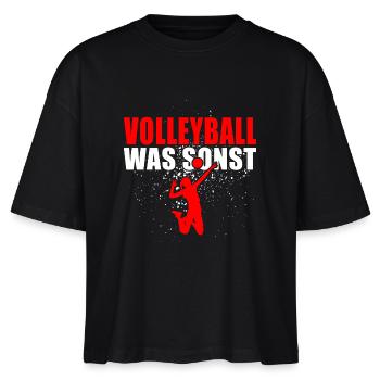 Volleyball was sonst - Stanley/Stella Frauen Boxy Bio-T-Shirt Nova - Schwarz - Vorne - Anna (173cm)