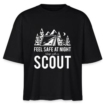 Pfadfinder, Scout, Wölfling, Rover, Geschenk - Stanley/Stella Frauen Boxy Bio-T-Shirt Nova - Schwarz - Vorne - Anna (173cm)