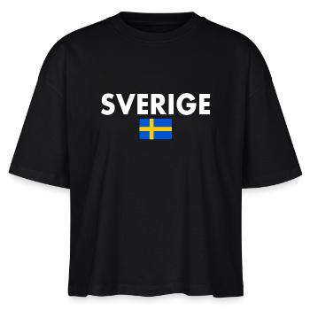 Sverige - Stanley/Stella Frauen Boxy Bio-T-Shirt Nova - Schwarz - Vorne - Anna (173cm)