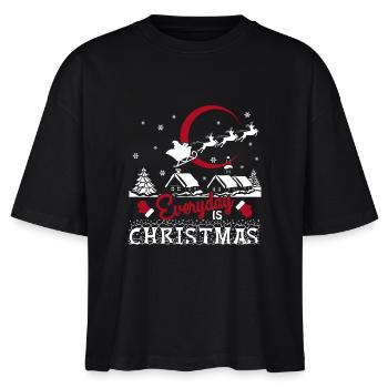 Weihnachten ist jeden Tag Weihnachten - Stanley/Stella Frauen Boxy Bio-T-Shirt Nova - Schwarz - Vorne - Anna (173cm)