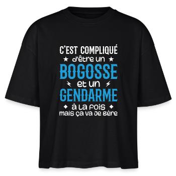 C'est compliqué d'être un bogosse et un gendarme - T-shirt bio NOVA Stanley/Stella Femme - noir - Devant - Anna (173cm)