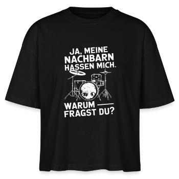 Schlagzeug Schlagzeugspieler Drummer Schlagzeuger - Stanley/Stella Frauen Boxy Bio-T-Shirt Nova - Schwarz - Vorne - Anna (173cm)