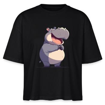 Hippopotame Hippopotame - T-shirt bio NOVA Stanley/Stella Femme - noir - Devant - Anna (173cm)