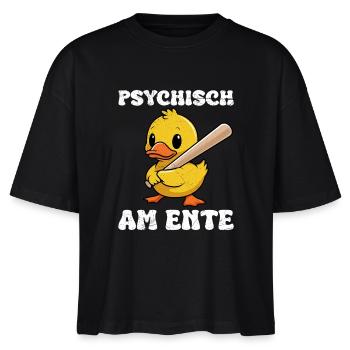 Faschings Party PSYCHISCH AM ENTE Lustiges - Stanley/Stella Frauen Boxy Bio-T-Shirt Nova - Schwarz - Vorne - Anna (173cm)