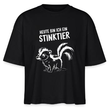 Stinktier Kostüm Tier lustig Karneval Fasching - Stanley/Stella Frauen Boxy Bio-T-Shirt Nova - Schwarz - Vorne - Anna (173cm)
