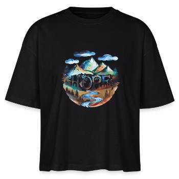Hoffnung Auf Den Wanderwegen In Der Landschaft - Stanley/Stella Frauen Boxy Bio-T-Shirt Nova - Schwarz - Vorne - Anna (173cm)