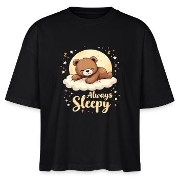 Süßes Bären Bär Bären Niedliches Schlaf Träumer - Stanley/Stella Frauen Boxy Bio-T-Shirt Nova - Schwarz - Vorne - Anna (173cm)