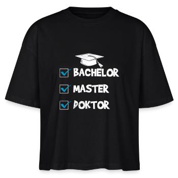 Ph.D BACHELOR MASTER DOKTOR Lustiges - Stanley/Stella Frauen Boxy Bio-T-Shirt Nova - Schwarz - Vorne - Anna (173cm)
