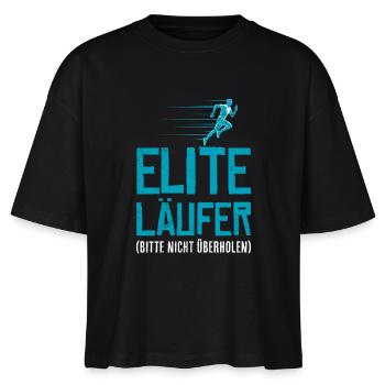 Läufer ELITE LÄUFER BITTE NICHT ÜBERHOLEN Lustiges - Stanley/Stella Frauen Boxy Bio-T-Shirt Nova - Schwarz - Vorne - Anna (173cm)