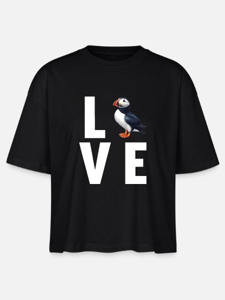 Papageientaucher - Stanley/Stella Frauen Boxy Bio-T-Shirt Nova - Schwarz