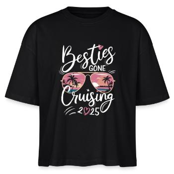 Besties Cruise 2025 - Freundinnen auf Kreuzfahrt - Stanley/Stella Frauen Boxy Bio-T-Shirt Nova - Schwarz - Vorne - Anna (173cm)