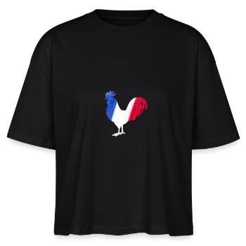 Chemise de football coq drapeau France - T-shirt bio NOVA Stanley/Stella Femme - noir - Devant - Anna (173cm)