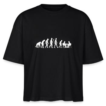Schach Evolution Schachbrett - Sport Geschenk - Stanley/Stella Frauen Boxy Bio-T-Shirt Nova - Schwarz - Vorne - Anna (173cm)