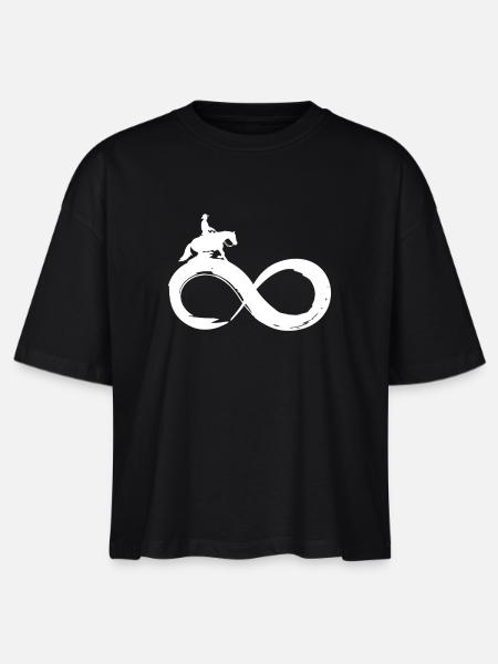 Infinity Sliding Stop Westernreiten - Stanley/Stella Frauen Boxy Bio-T-Shirt Nova - Schwarz
