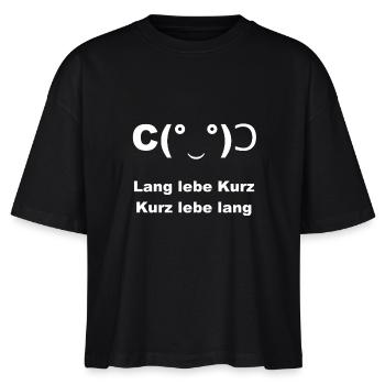 lang lebe kurz kurz lebe lang gesicht weiß - Stanley/Stella Frauen Boxy Bio-T-Shirt Nova - Schwarz - Vorne - Anna (173cm)