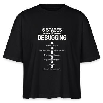 Debugging Programmer Computer Science Computer Nerd - Ekologisk boxig T-shirt Nova dam från Stanley/Stella - svart - Fram - Anna (173cm)