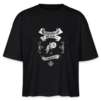 Sternzeichen Wassermann - Stanley/Stella Frauen Boxy Bio-T-Shirt Nova - Schwarz - Vorne - Anna (173cm)