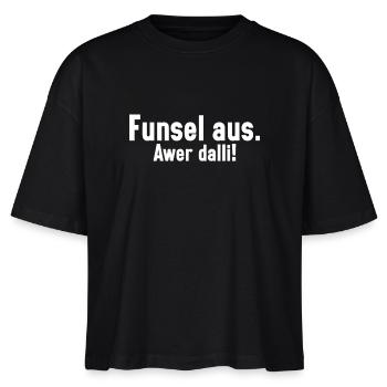 Sächsischer Dialekt Sachsen Sächsische Sprüche - Stanley/Stella Frauen Boxy Bio-T-Shirt Nova - Schwarz - Vorne - Anna (173cm)