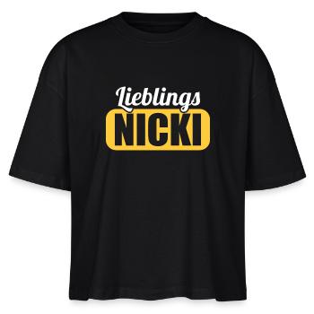 DDR Ostdeutschland Osten Ossi Lieblings Nicki - Stanley/Stella Frauen Boxy Bio-T-Shirt Nova - Schwarz - Vorne - Anna (173cm)