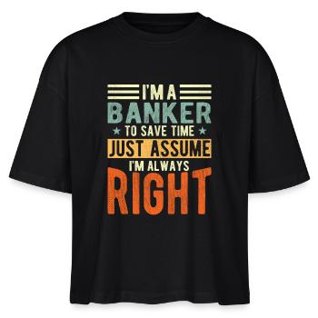 Banker - Stanley/Stella Frauen Boxy Bio-T-Shirt Nova - Schwarz - Vorne - Anna (173cm)