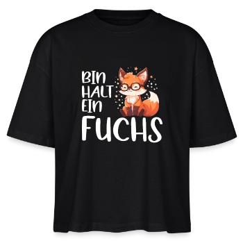 Lustiger Fuchs Spruch Füchse Bin halt ein Fuchs - Stanley/Stella Frauen Boxy Bio-T-Shirt Nova - Schwarz - Vorne - Anna (173cm)