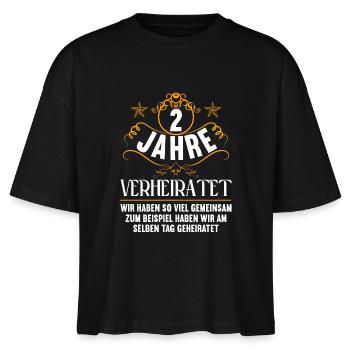 Wir haben viel gemeinsam 2.Hochzeitstag - Stanley/Stella Frauen Boxy Bio-T-Shirt Nova - Schwarz - Vorne - Anna (173cm)