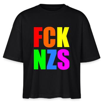 Fck nzs - Stanley/Stella Frauen Boxy Bio-T-Shirt Nova - Schwarz - Vorne - Anna (173cm)