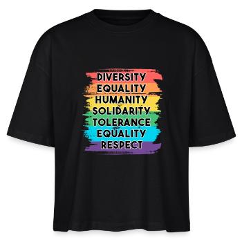 LGBTQ Regenbogen Vielfalt Toleranz Gay Pride - Stanley/Stella Frauen Boxy Bio-T-Shirt Nova - Schwarz - Vorne - Anna (173cm)