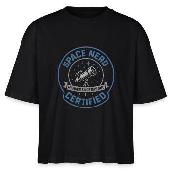 Weltraum-nerd-design Galaxien-erkunder Kosmischer - Stanley/Stella Frauen Boxy Bio-T-Shirt Nova - Schwarz - Vorne - Anna (173cm)