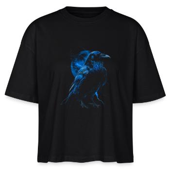 Corbeau frais avec lune - T-shirt bio NOVA Stanley/Stella Femme - noir - Devant - Anna (173cm)