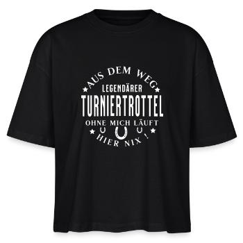 Legendärer Turniertrottel - Stanley/Stella Frauen Boxy Bio-T-Shirt Nova - Schwarz - Vorne - Anna (173cm)