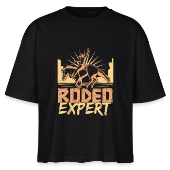Western Rider Rodeo Expert Cowgirls Rodeo - Stanley/Stella Frauen Boxy Bio-T-Shirt Nova - Schwarz - Vorne - Anna (173cm)