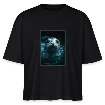 Robben Robbe - Stanley/Stella Frauen Boxy Bio-T-Shirt Nova - Schwarz - Vorne - Anna (173cm)
