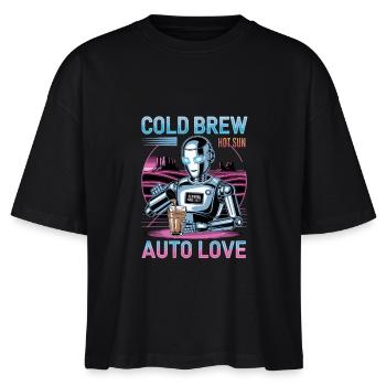 Cold Brew Roboter Auto Love Cooles Design - Stanley/Stella Frauen Boxy Bio-T-Shirt Nova - Schwarz - Vorne - Anna (173cm)