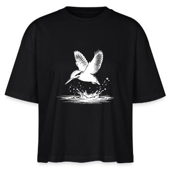 Eleganter Eisvogel Fische fangen Wasser Splash - Stanley/Stella Frauen Boxy Bio-T-Shirt Nova - Schwarz - Vorne - Anna (173cm)