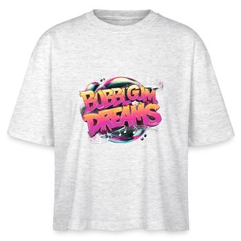 Retro Bubblegum Träume für Bubblegum Fan - Stanley/Stella Frauen Boxy Bio-T-Shirt Nova - Weiß meliert - Vorne - Anna (173cm)