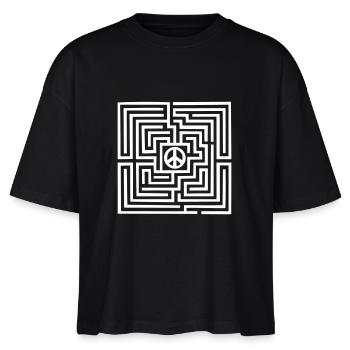 Peace - Stanley/Stella Frauen Boxy Bio-T-Shirt Nova - Schwarz - Vorne - Anna (173cm)