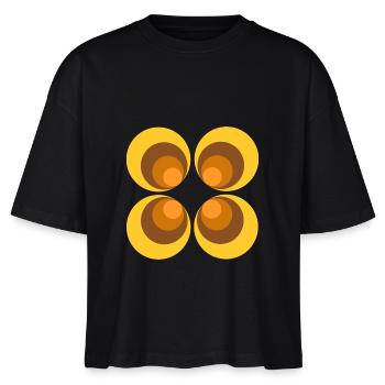 Motif Fleur Années 70 - T-shirt bio NOVA Stanley/Stella Femme - noir - Devant - Anna (173cm)