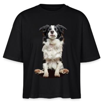 Border Collie - T-shirt bio NOVA Stanley/Stella Femme - noir - Devant - Anna (173cm)