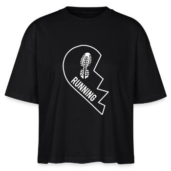 Laufen - Rennen - Jogging - Geschenk - Stanley/Stella Frauen Boxy Bio-T-Shirt Nova - Schwarz - Vorne - Anna (173cm)