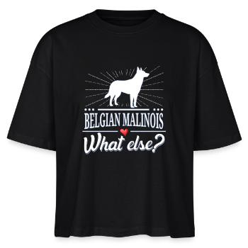 Malinois what else? Belgian Malinois - Stanley/Stella Frauen Boxy Bio-T-Shirt Nova - Schwarz - Vorne - Anna (173cm)
