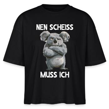 Koala Niedlicher Koalabär Nen scheiss muss ich - Stanley/Stella Frauen Boxy Bio-T-Shirt Nova - Schwarz - Vorne - Anna (173cm)