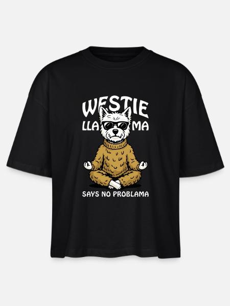 West Highland White Terrier meditiert - Stanley/Stella Frauen Boxy Bio-T-Shirt Nova - Schwarz