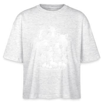 Farm animals - Stanley/Stella Nova Women’s Boxy Organic T-Shirt - heather white - Front - Anna (173cm)