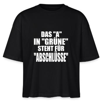 Witze Grüne Grünen Partei Öko Sprüche Klima Co2 - Stanley/Stella Frauen Boxy Bio-T-Shirt Nova - Schwarz - Vorne - Anna (173cm)