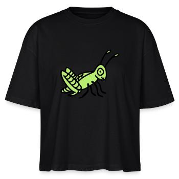 Grashüpfer - Stanley/Stella Frauen Boxy Bio-T-Shirt Nova - Schwarz - Vorne - Anna (173cm)